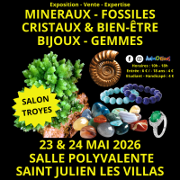 2ème Salon Minéraux Fossiles Cristaux &amp; Bien-Être Bijoux et Gemmes de Troyes