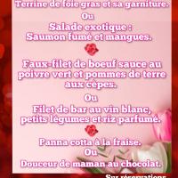 Menu fête des mamans