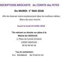 Cadolive Vide grenier annuel 1ER mai