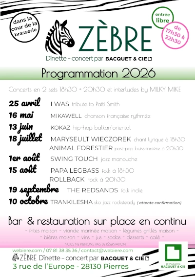 Dînettes-Concerts à la Brasserie Bacquet & Cie