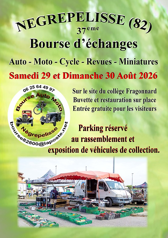Grande bourse d'échanges Auto, moto, cycles