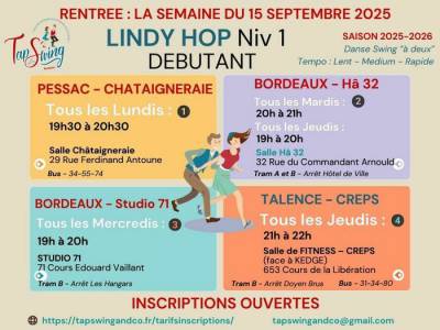LINDY HOP DEBUTANT - Bordeaux - Salle Hâ 32