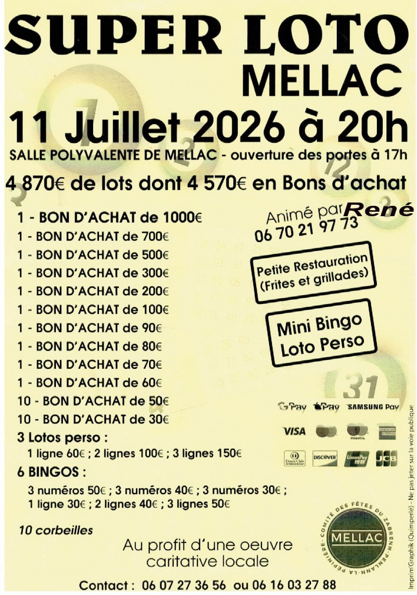 Super loto au profit d'une oeuvre caricative