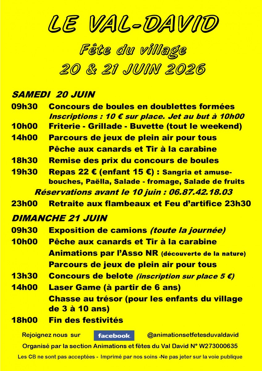 Fête du village juin 2026