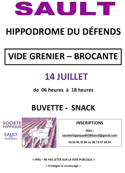 14 juillet vide greniers Sault